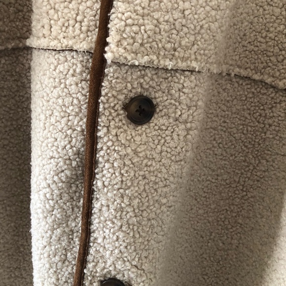 NWT Banana Republic Reversible Sherpa Jacket Cozy Barn Style Size Medium - Picture 6 of 11